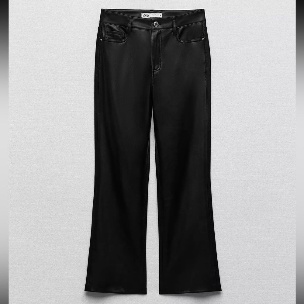 Zara Women's Black Leather Pants